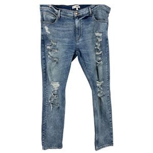 Nova men distressed jeans sz 42 mens light wash denim style skyc22 straight leg